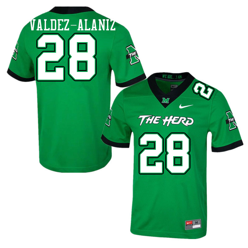 Men #28 Joshua Valdez-Alaniz Marshall Thundering Herd College Football Jerseys Stitched Sale-Green